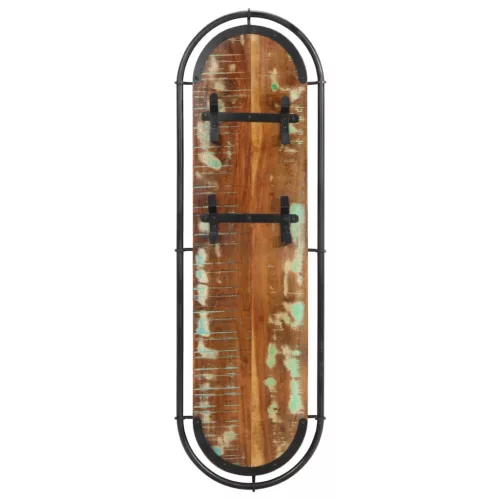  2db újrahasznosított fa falra szerelhető ruhafogas 4 akasztóval