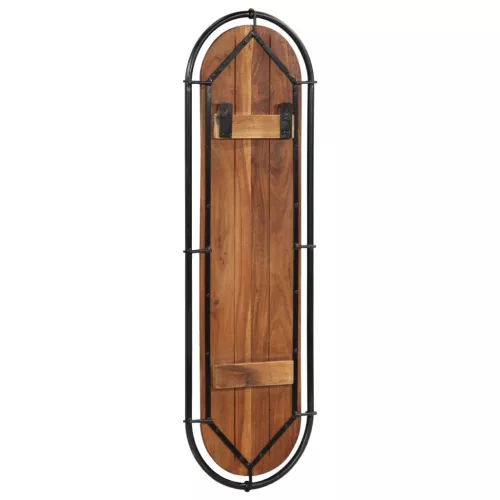  2db újrahasznosított fa falra szerelhető ruhafogas 4 akasztóval