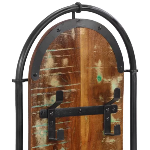  2db újrahasznosított fa falra szerelhető ruhafogas 4 akasztóval