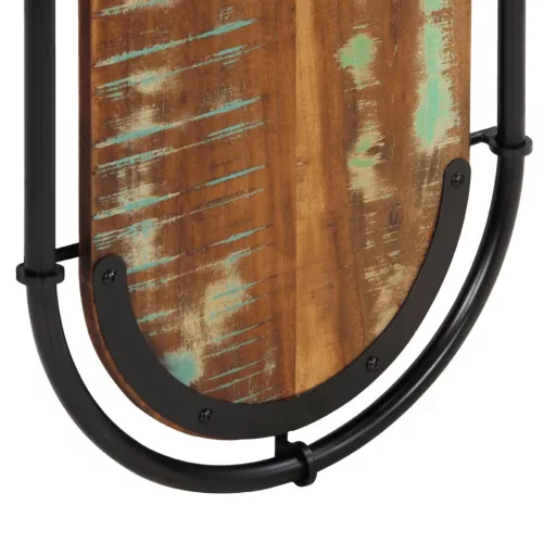  2db újrahasznosított fa falra szerelhető ruhafogas 4 akasztóval