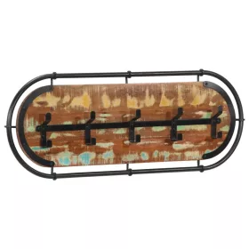    újrahasznosított fa falra szerelhető ruhafogas 5 akasztóval