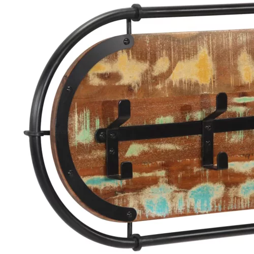  újrahasznosított fa falra szerelhető ruhafogas 5 akasztóval