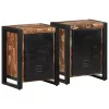  Éjjeli szekrények 2 db Többszínű tömör nyersfa mangó