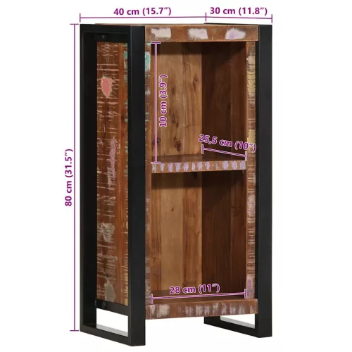  éjjeliszekrény 40x30x80 cm tömörfa, újrahasznosított fa