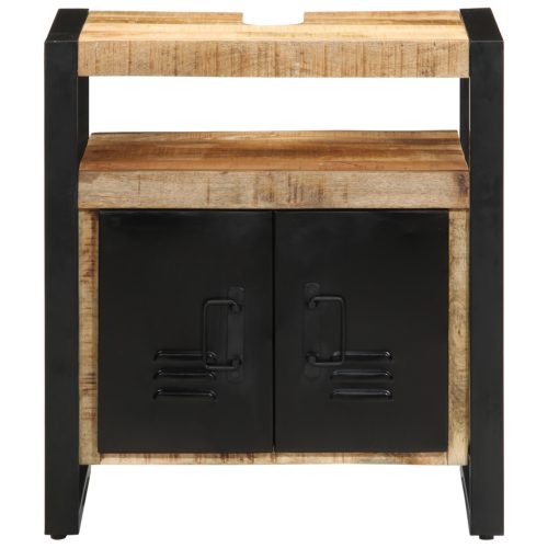  Fürdőszoba Mosdókagyló Szekrény 55x35x60 cm Tömör Rusztikus Fa Pina