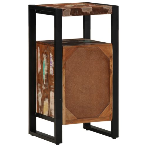  Fürdőszoba Szekrény Többszínű 40x35x75 cm Tömör Fa Újrahasznosított