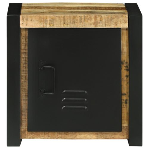  Fürdőszoba Fali Szekrény 40x30x40 cm Tömör Fa Durva Mangó