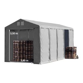   TP Vario 5x10m 3,6m oldalmagas raktársátor, bejárat típusa: standard