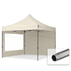   TP 3x3m összecsukható 750N acél vázas pavilon, 2 db oldalfallal - krém