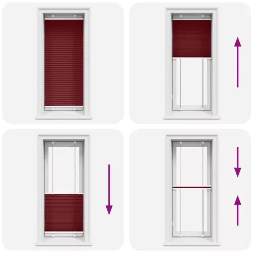  pliszírozott redőny Bordeaux piros 55x100 cm Szövetszélesség