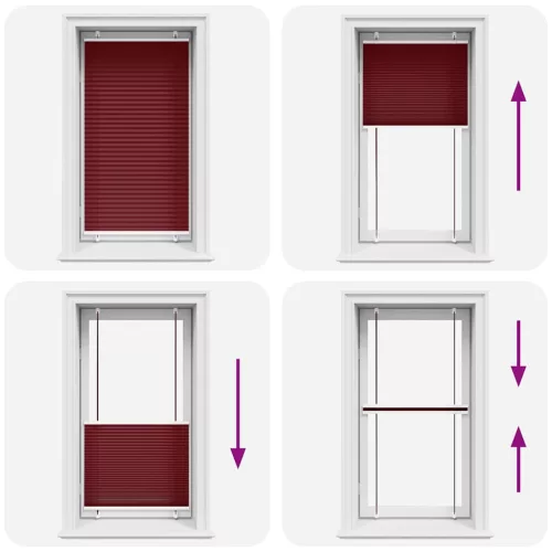  pliszírozott redőny Bordeaux piros 70x100 cm szövetszélesség