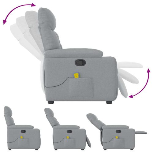  világosszürke szövet dönthető masszázsfotel