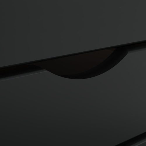  MOSS fekete tömör fenyőfa görgős szekrény fiókokkal