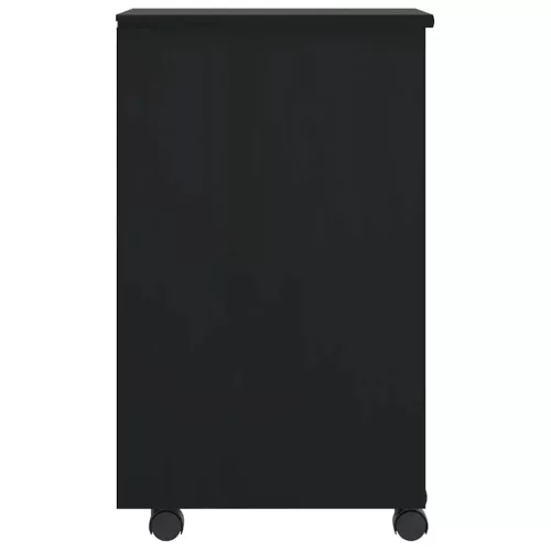  MOSS fekete tömör fenyőfa görgős szekrény fiókokkal