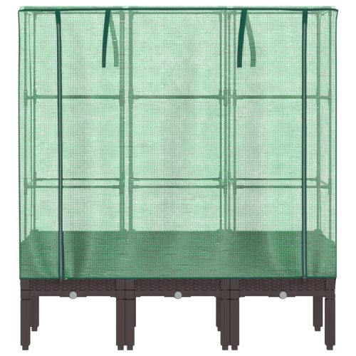  rattan megjelenésű magaságyás melegháztakaróval 120x40x140 cm