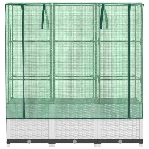  rattan megjelenésű magaságyás melegháztakaróval 120x40x138 cm