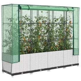    rattan megjelenésű magaságyás melegháztakaróval 160x40x138 cm
