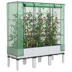    rattan megjelenésű magaságyás melegháztakaróval 120x40x140 cm