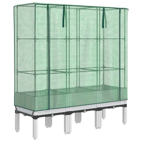  rattan megjelenésű magaságyás melegháztakaróval 120x40x140 cm