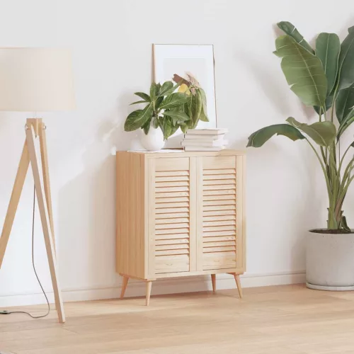  2 db tömör fenyőfa lamellás szekrényajtó 61,5x29,5 cm