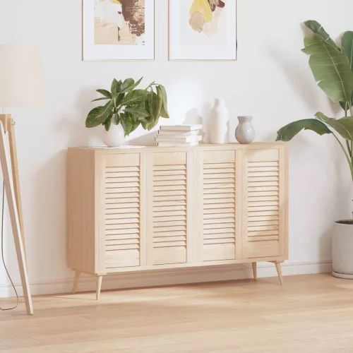  4 db tömör fenyőfa lamellás szekrényajtó 61,5x29,5 cm