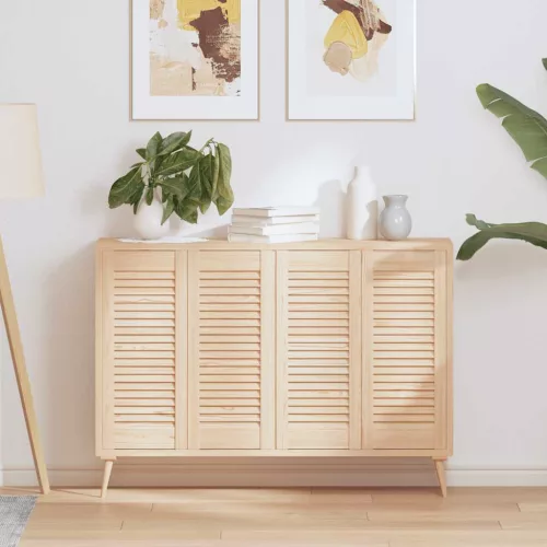  4 db tömör fenyőfa lamellás szekrényajtó 69x29,5 cm