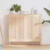  4 db tömör fenyőfa lamellás szekrényajtó 99x29,5 cm