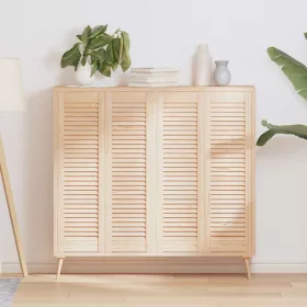  4 db tömör fenyőfa lamellás szekrényajtó 99x29,5 cm