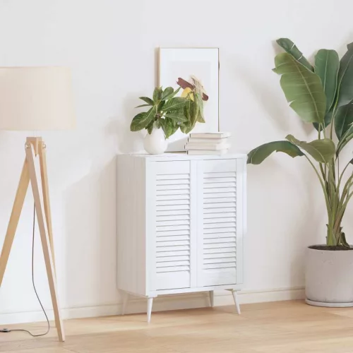  2 db fehér lamellás szekrényajtó 69 x 29,5 cm