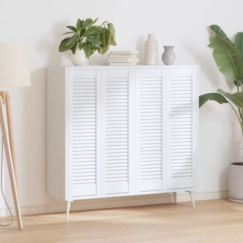  4 db fehér lamellás szekrényajtó 99 x2 9,5 cm