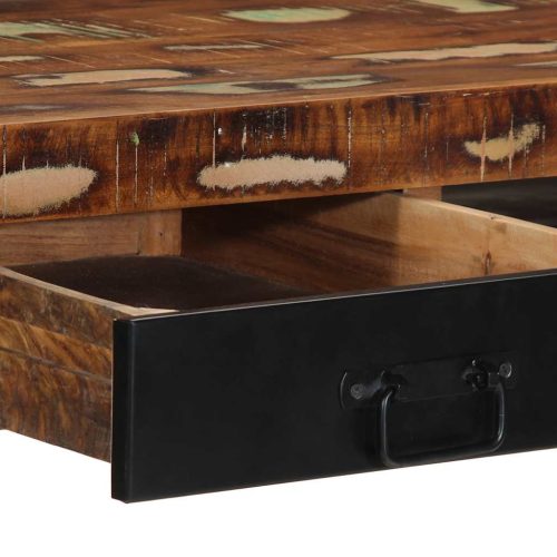  íróasztal többszínű 100x50x75 cm tömörfa, újrahasznosított fa