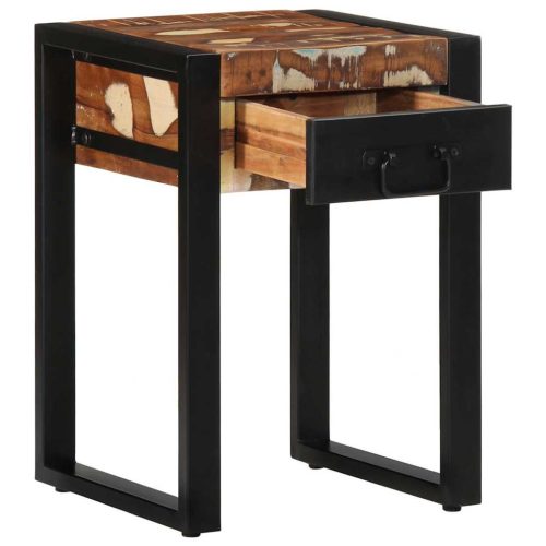  konzolasztal többszínű 35x35x50 cm tömörfa újrahasznosított fa