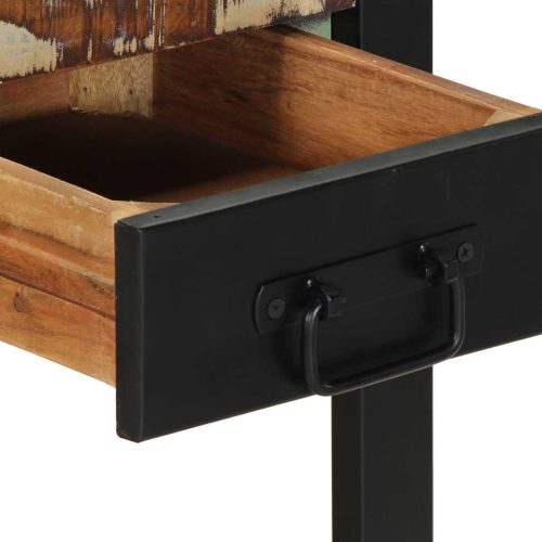  konzolasztal többszínű 35x35x50 cm tömörfa újrahasznosított fa