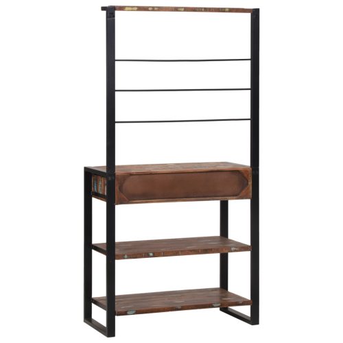  Konyhai Polc Többszínű 80x40x160 cm Szilárd Fa Újrahasznosított