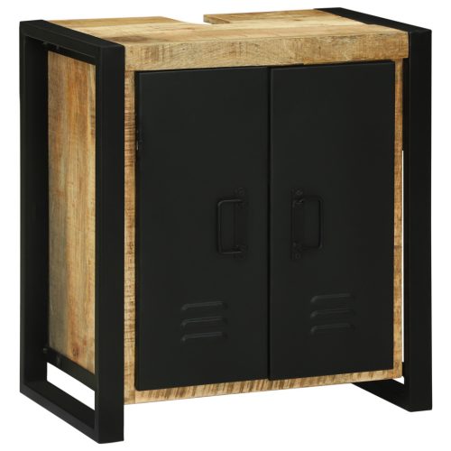  Mosdószekrény 55x35x60 cm Tömör Fa Rusztikus Mangó