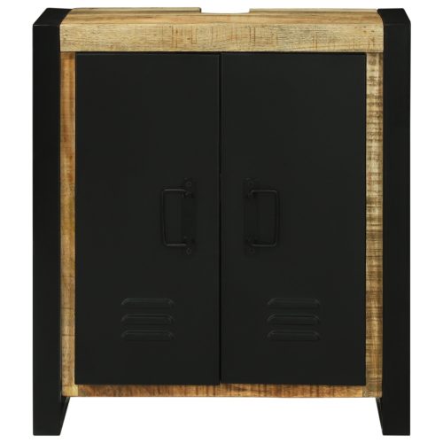  Mosdószekrény 55x35x60 cm Tömör Fa Rusztikus Mangó