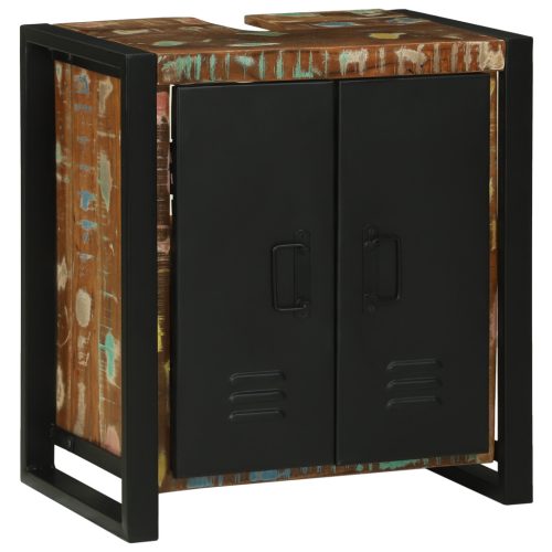  Mosdószekrény 55x35x60 cm Tömör fa újrahasznosított