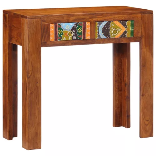  konzolasztal 80x35x75 cm tömör fa akácfa