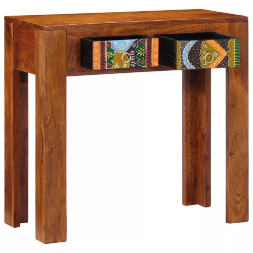  konzolasztal 80x35x75 cm tömör fa akácfa