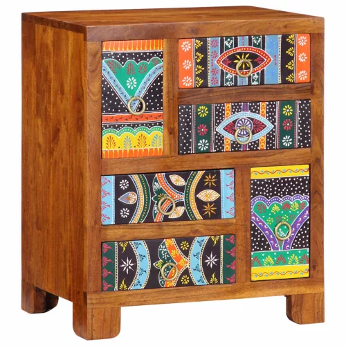  tömörfa akácfa többszínű komód 50x35x60