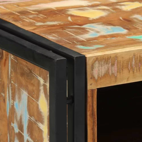  tömör újrahasznosított fa éjjeliszekrény 40x40x59 cm