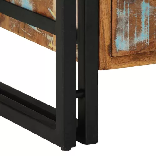  tömör újrahasznosított fa éjjeliszekrény 40x40x59 cm