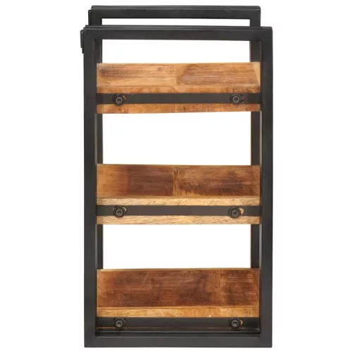  Éjjeli asztal Barna és fekete 38 x 33 x 58 cm Tömör Mangófát