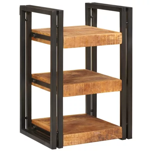  Éjjeli asztal 2 pcs Barna és fekete Tömör Mangófát