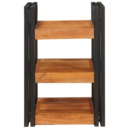  Éjjeli asztal Barna és fekete 38 x 33 x 58 cm Tömör Fa Akácia