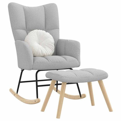  felhőszürke szövet hintaszék zsámollyal