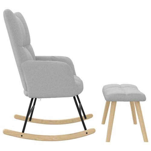  felhőszürke szövet hintaszék zsámollyal