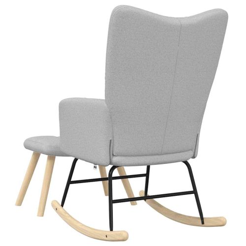  felhőszürke szövet hintaszék zsámollyal