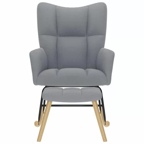  világosszürke szövet hintaszék lábtartóval