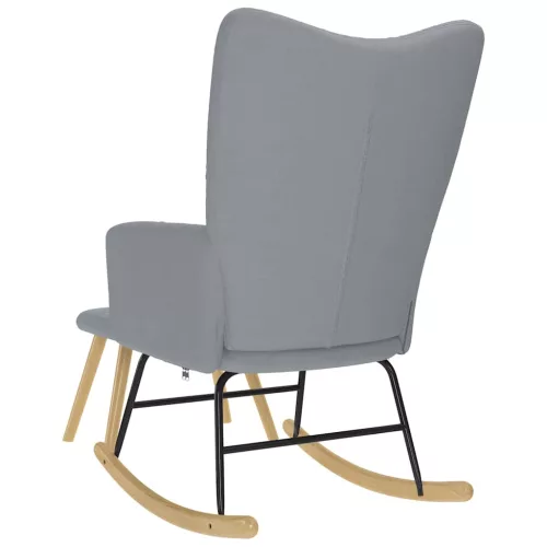  világosszürke szövet hintaszék lábtartóval